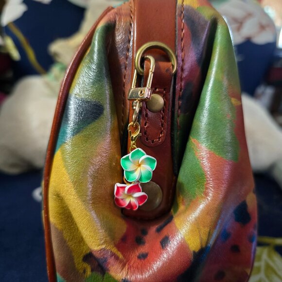 Patricia Nash Watercolor Butterfly Italian Leather Gracchi Satchel - Bag only - Picture 6 of 9